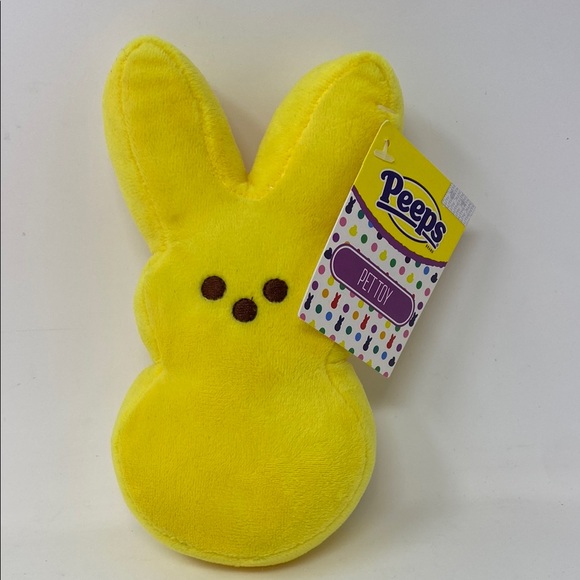 NWT Peeps Bunny Yellow Dog Toy Pet Toy 6" Plush Stuffed Animal - Picture 1 of 1